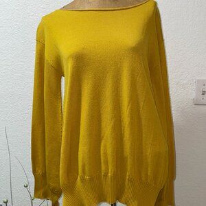 NWT $355 PIER ANTONIO GASPARI Gold Virgin Wool Pullover sz 44 US L 14 ITALY